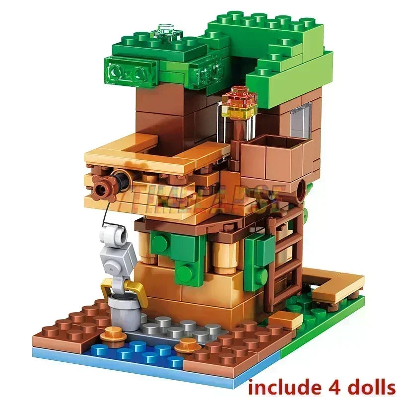 my world The Farm MINI TreeHouse Alex Zombie Action Building Blocks Classic Model Sets Bricks Kids Kits For Boys Toys Children