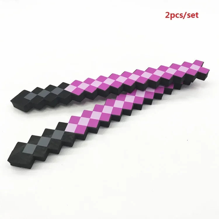 NEW Action Figure Minecraft BIG Blue Diamond Sword Soft EVA Foam Toy Steve Axe Shovel Kids Cosplay Toy Boy Fan Birthday Gift