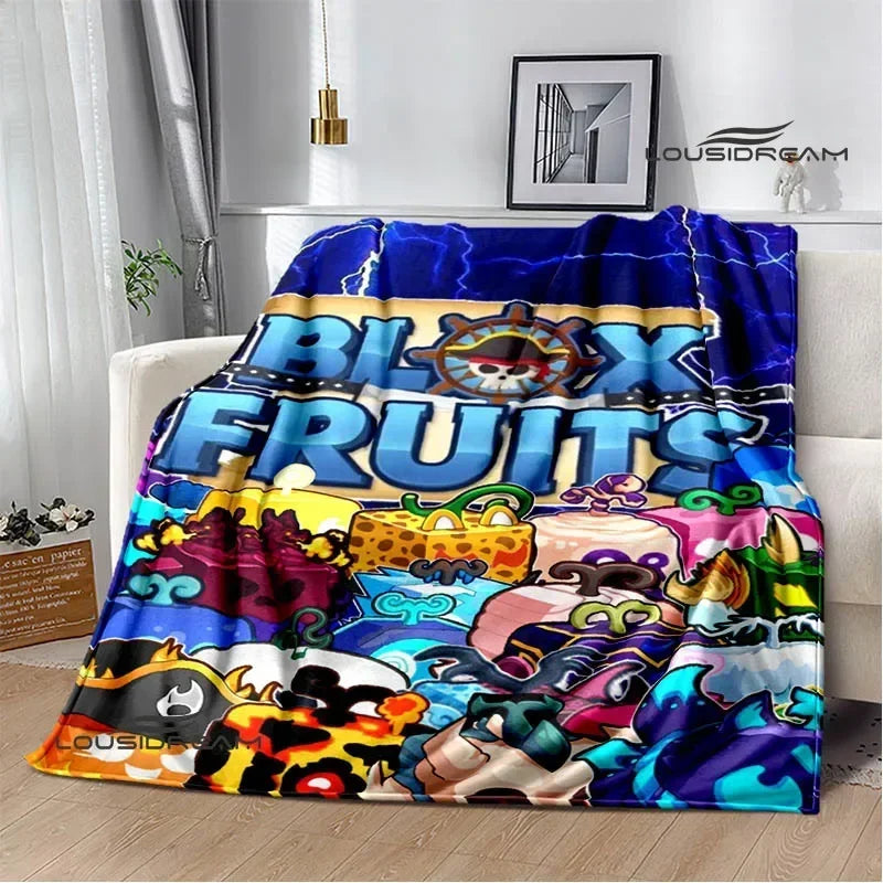 3D game B-blox fruits printed blankets children's warm blanket soft and comfortable blanket home travel blanket birthday gift