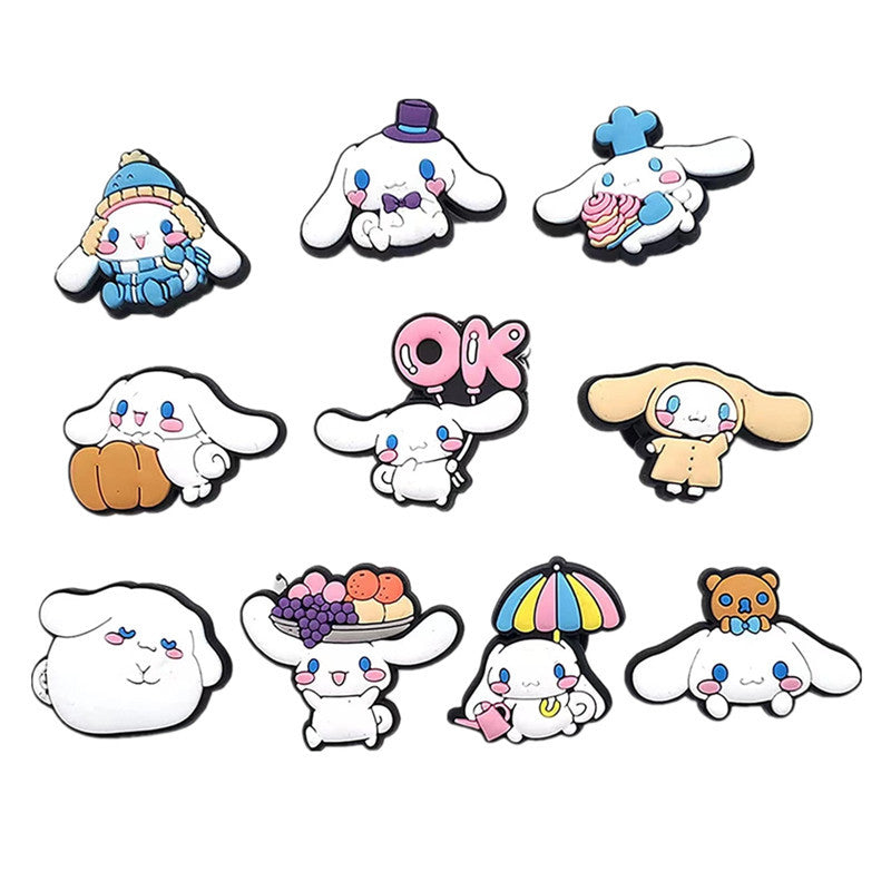 Kawaii DIY Shoe Decorations Sets Kawaii Kuromi Cinnamoroll My Melody Silicone Shoe Buckle Slipper Sandal Croc Shoe Accessorie