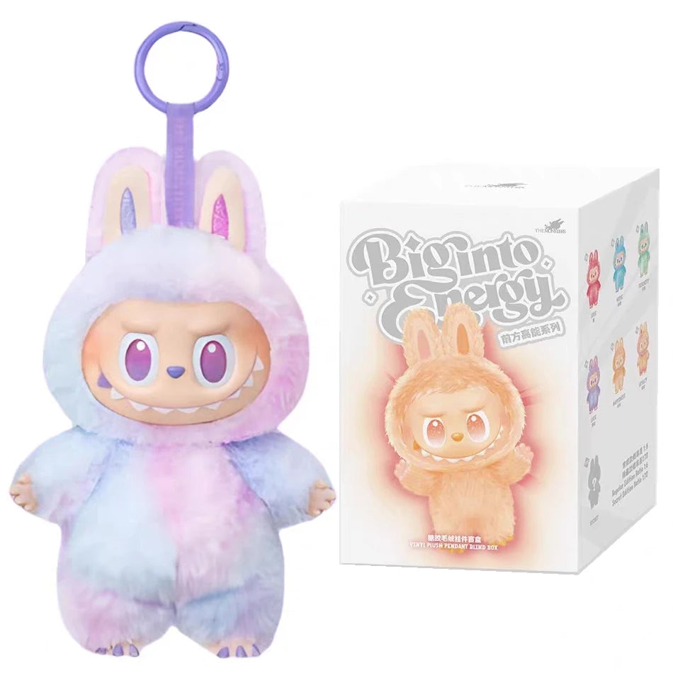 For Labubu Series Blind Box Anime Figure Pendant Flocking Model Toy Kawaii Monster Replica Keychain Toy Christmas Gifts