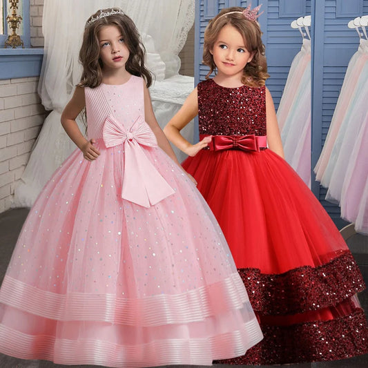 children's gauze lace birthday party dinner ball big butterfly dress New Christmas Party Princess long dress children's dress