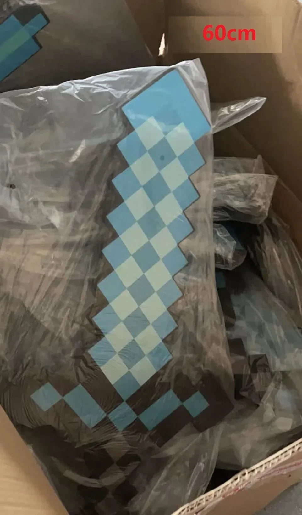 NEW Action Figure Minecraft BIG Blue Diamond Sword Soft EVA Foam Toy Steve Axe Shovel Kids Cosplay Toy Boy Fan Birthday Gift
