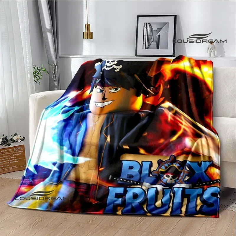 3D game B-blox fruits printed blankets children's warm blanket soft and comfortable blanket home travel blanket birthday gift