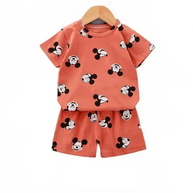 Cartoon Casual Kids Clothes 2 Piece Set Clothing Donald Duck Boy T-shirt + Shorts summer Boys Tracksuit Children Clothes