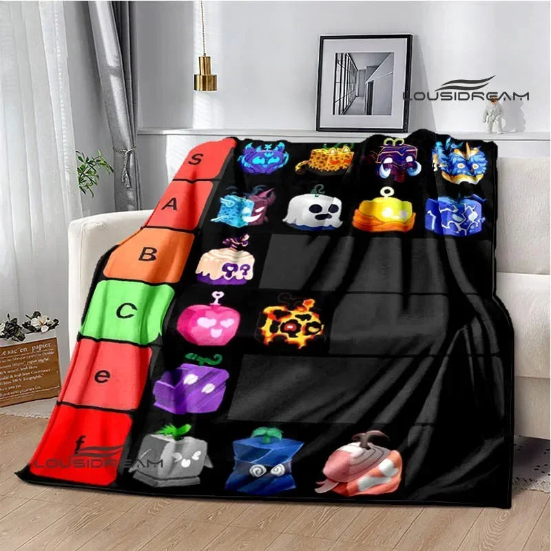 3D game B-blox fruits printed blankets children's warm blanket soft and comfortable blanket home travel blanket birthday gift
