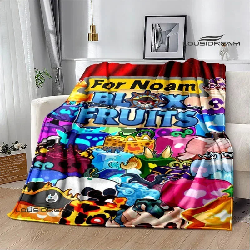 3D game B-blox fruits printed blankets children's warm blanket soft and comfortable blanket home travel blanket birthday gift