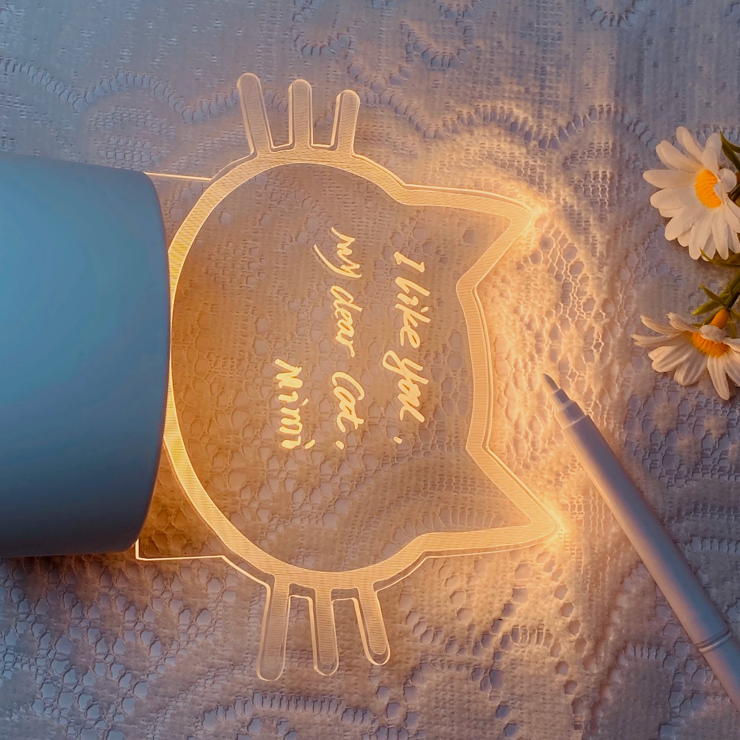 1pc DIY message board night light, USB table light, companion sleeping light, Thanksgiving, birthday gift table light for friend