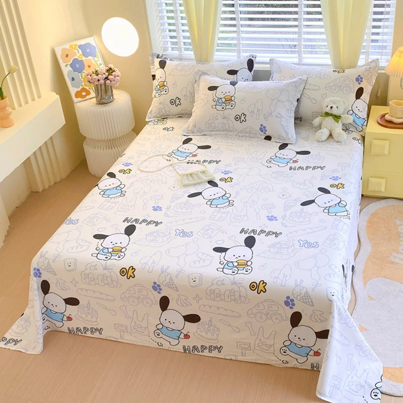 1pcs 100% Cotton Bed Sheet Flower Series Printed Double Top King Sheets for Girls Boys Kids Single Queen King Size Bed Linen