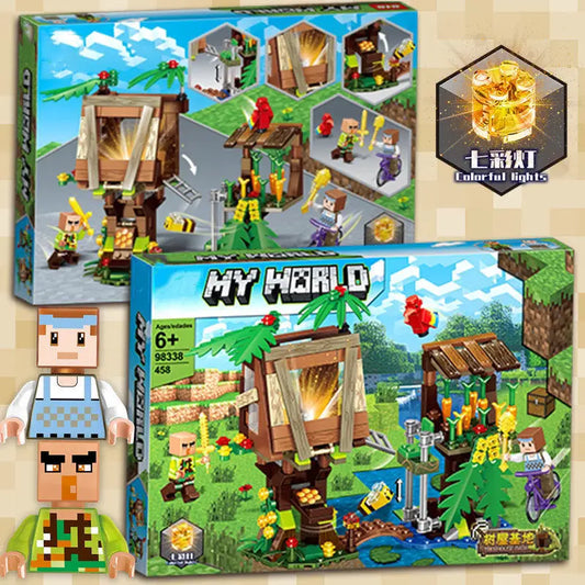 My World Village Farm House Steve Building Blocks Minecrafte Toys for children's birthdays