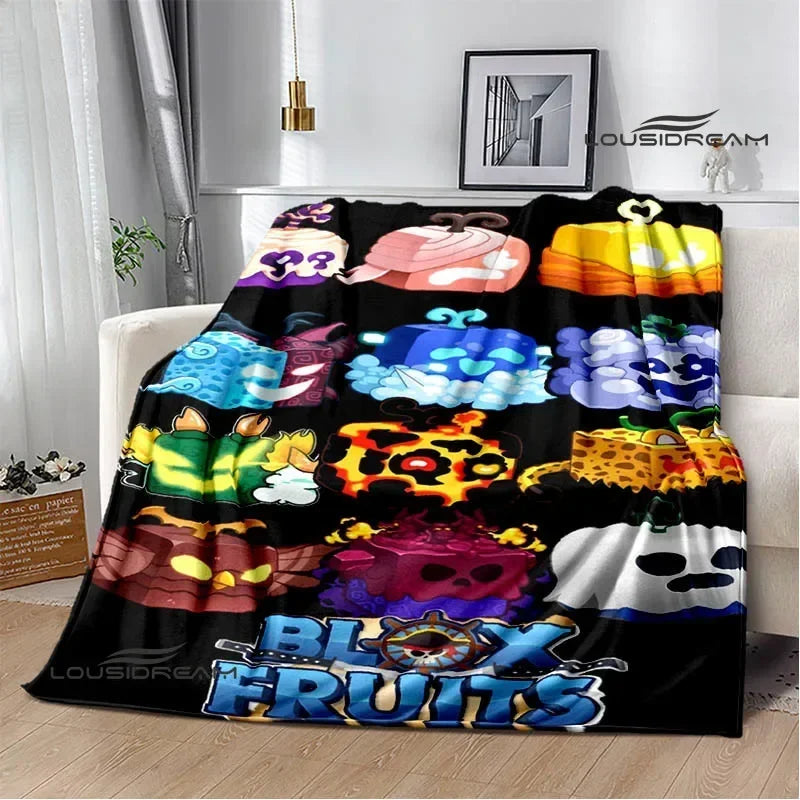 3D game B-blox fruits printed blankets children's warm blanket soft and comfortable blanket home travel blanket birthday gift