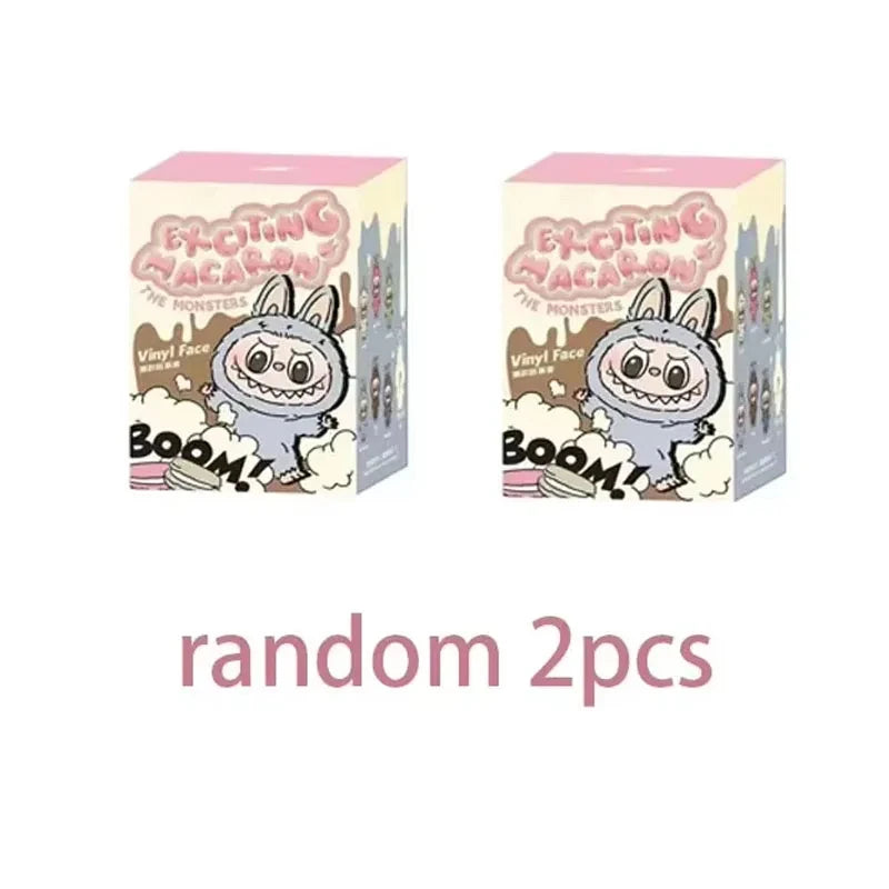 For Labubu Series Blind Box Anime Figure Pendant Flocking Model Toy Kawaii Monster Replica Keychain Toy Christmas Gifts