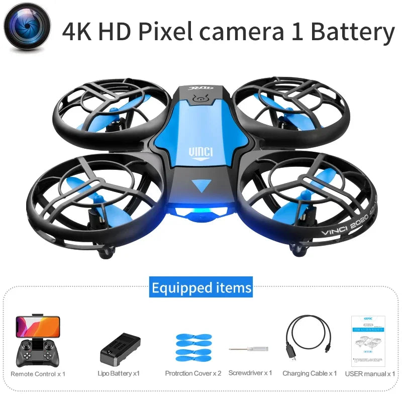 V8 New Mini 4K HD 1080P Wide - Angle WiFi FPV RC Drone with Height - Keep Function Ideal Kids Toys 4DRC