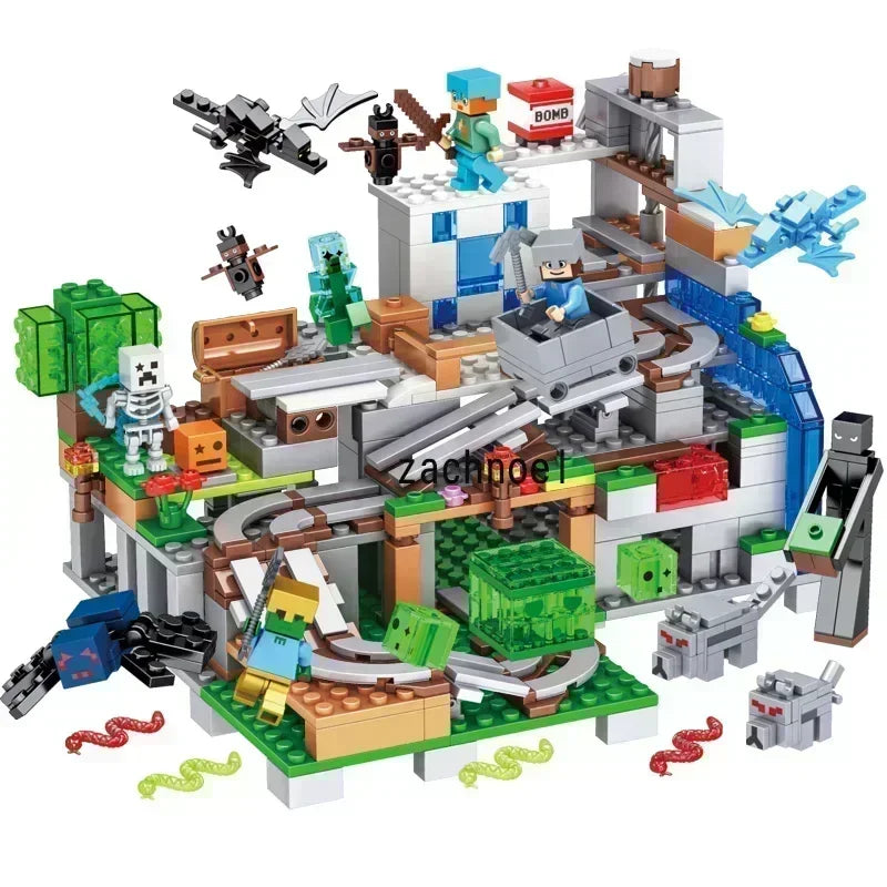 My World Village Farm House Steve Building Blocks Minecrafte Toys for children's birthdays