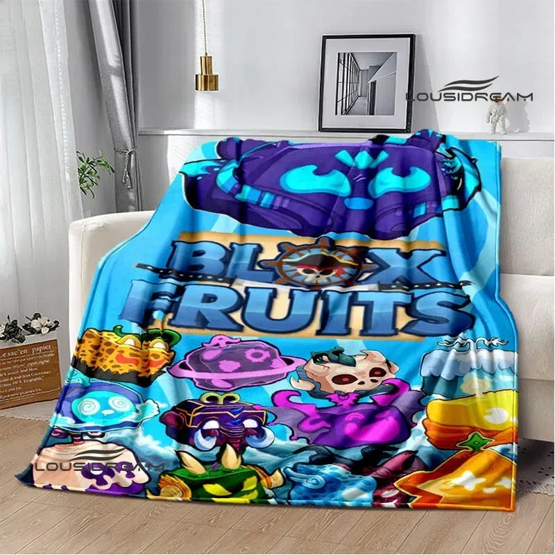 3D game B-blox fruits printed blankets children's warm blanket soft and comfortable blanket home travel blanket birthday gift