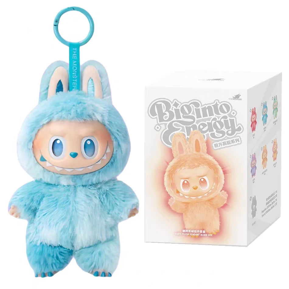 For Labubu Series Blind Box Anime Figure Pendant Flocking Model Toy Kawaii Monster Replica Keychain Toy Christmas Gifts