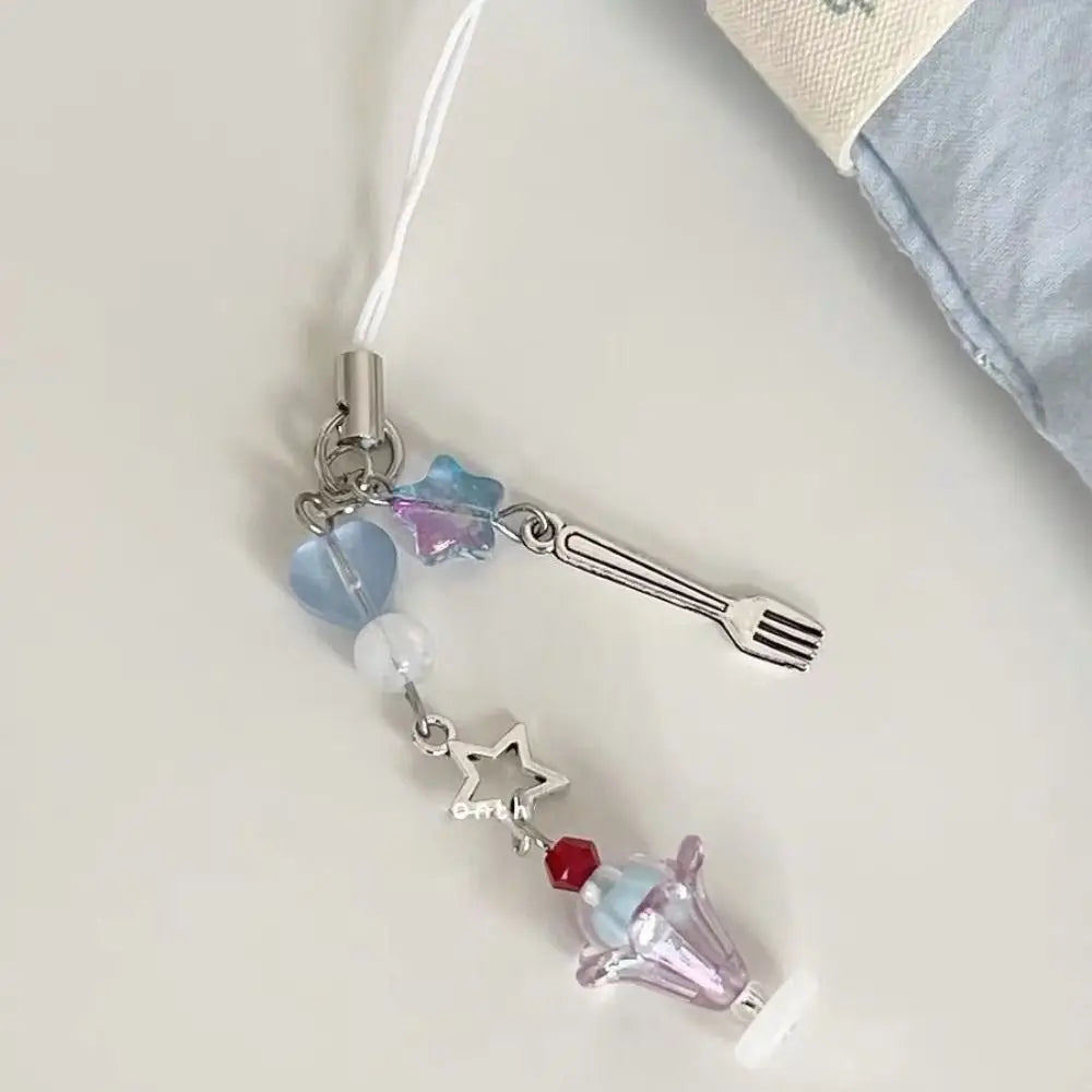 Pink Kawaii Y2K Peach Keychain New Chain Love Heart Keychain Phone Charms Cute Bowknot Bead Pendant Key Ring Sweet Girl Keychain