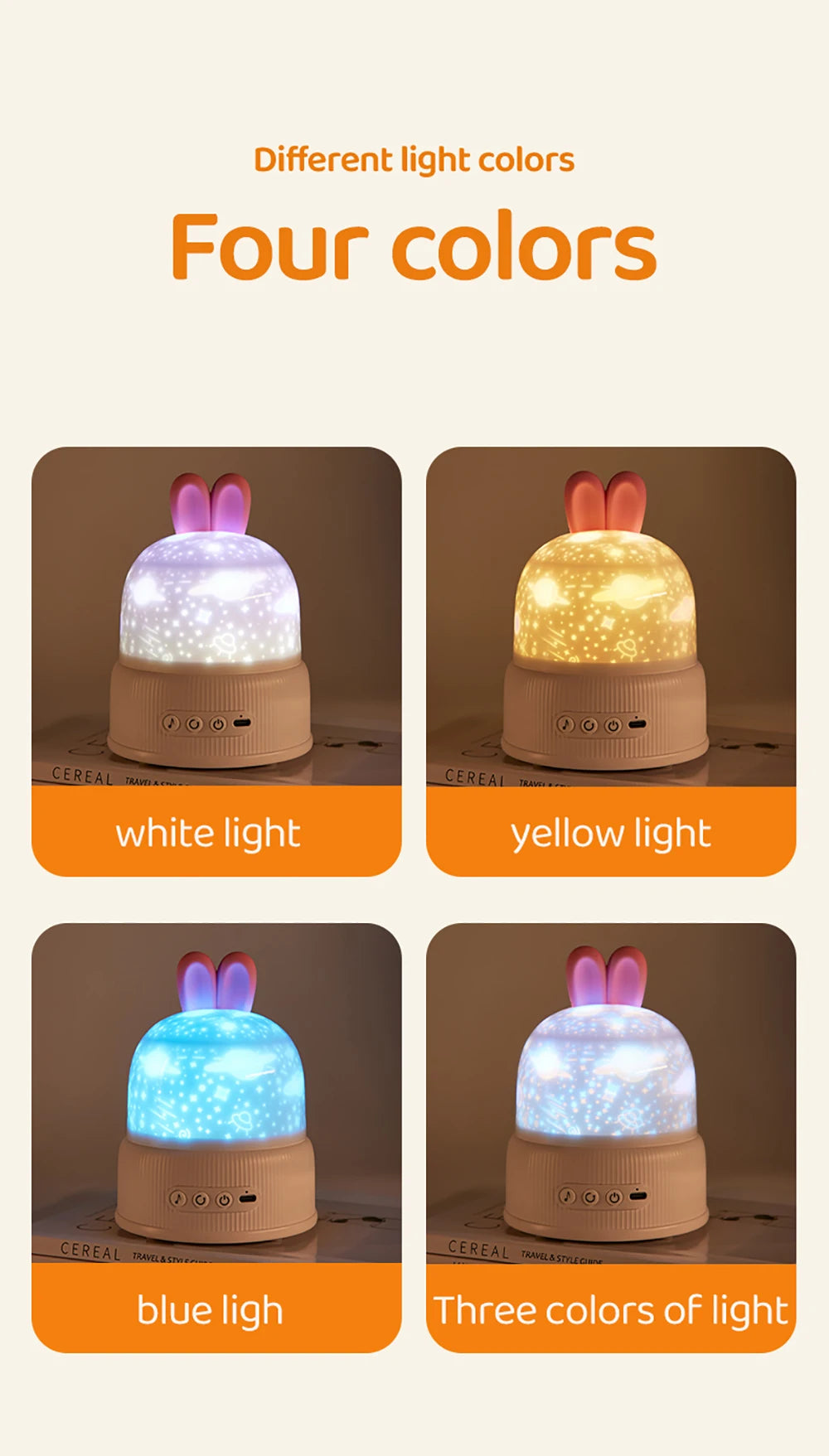 Kawaii Projector Night Light For Nursery Rotated Kids Ocean Projector Sleeping Lamp For Party Birthdays Christmas Gifts