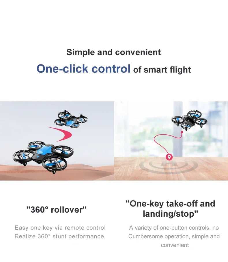 V8 New Mini 4K HD 1080P Wide - Angle WiFi FPV RC Drone with Height - Keep Function Ideal Kids Toys 4DRC
