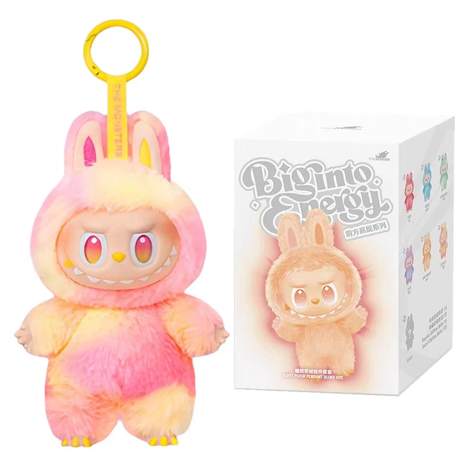 For Labubu Series Blind Box Anime Figure Pendant Flocking Model Toy Kawaii Monster Replica Keychain Toy Christmas Gifts