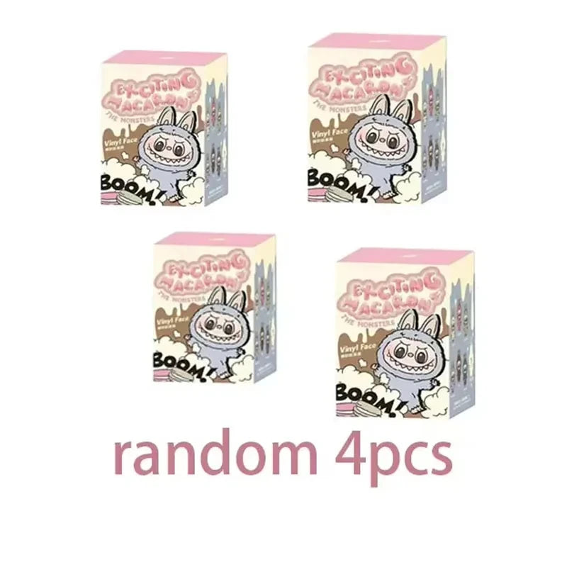For Labubu Series Blind Box Anime Figure Pendant Flocking Model Toy Kawaii Monster Replica Keychain Toy Christmas Gifts