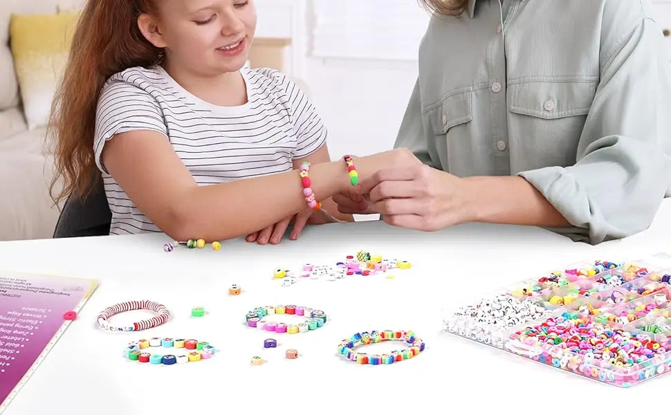 6MM Polymer Clay Beads Set Rainbow Color Flat Chip Beads For Bracelet Necklce Making Letter Beads Accessories Kit DIY