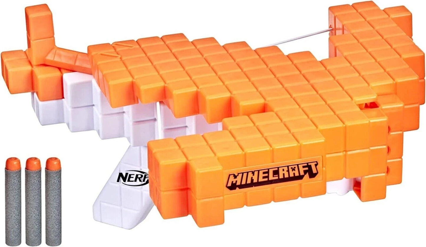 Hasbro Nerf Minecraft Pillager's Crossbow Dart-Blasting Crossbow, Real Crossbow Action, Includes 3 Official Elite Darts 42787