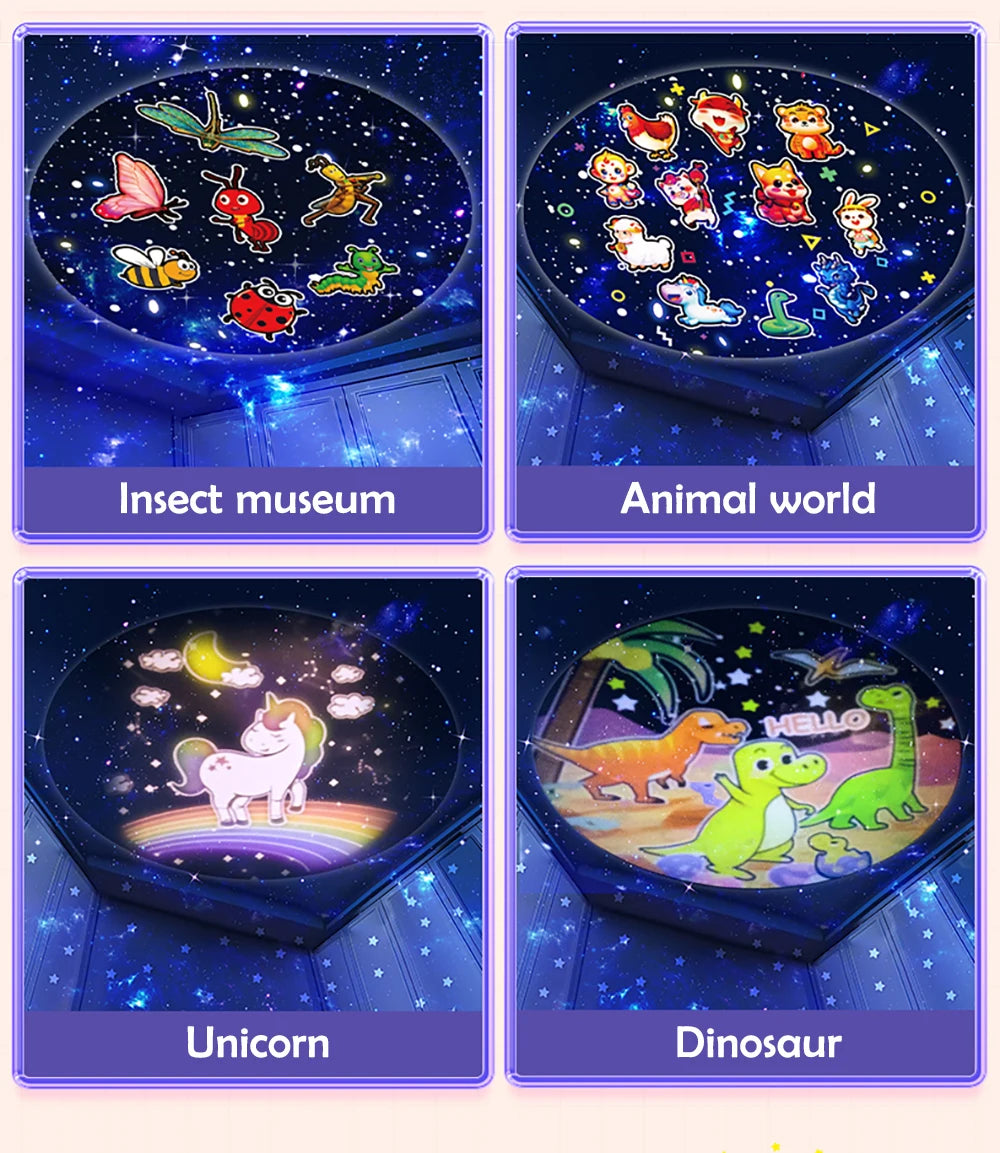 Kawaii Projector Night Light For Nursery Rotated Kids Ocean Projector Sleeping Lamp For Party Birthdays Christmas Gifts