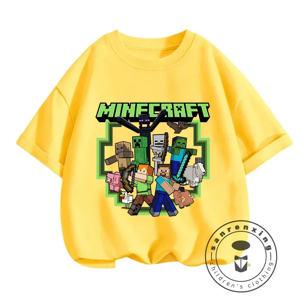 New Girls T-Shirt Cute Like Minecraft Kids Tshirt Summer Girls Clothes Fashion Toddler T Shirts Shortsleeve Tops Wholesale