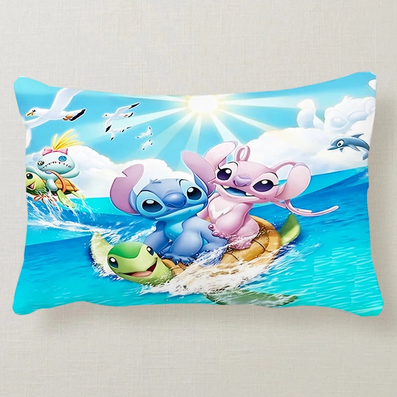 Stitch Disney Cute 50x30CM Pillowcase Pillowslip Cushion Plush Cartoon Anime Living Room Bedroom Decoration Kids Birthday Gift