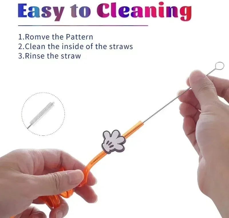 8pcs MineCraftes Straw Reusable My World Miner Plastic Spiral Drinking Straws Kids Birthday Party Decorations Juice Straws