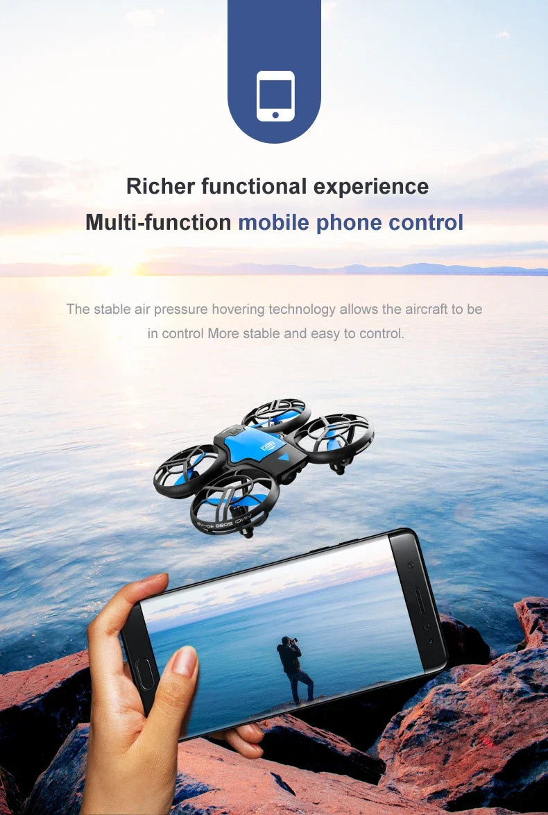 V8 New Mini 4K HD 1080P Wide - Angle WiFi FPV RC Drone with Height - Keep Function Ideal Kids Toys 4DRC