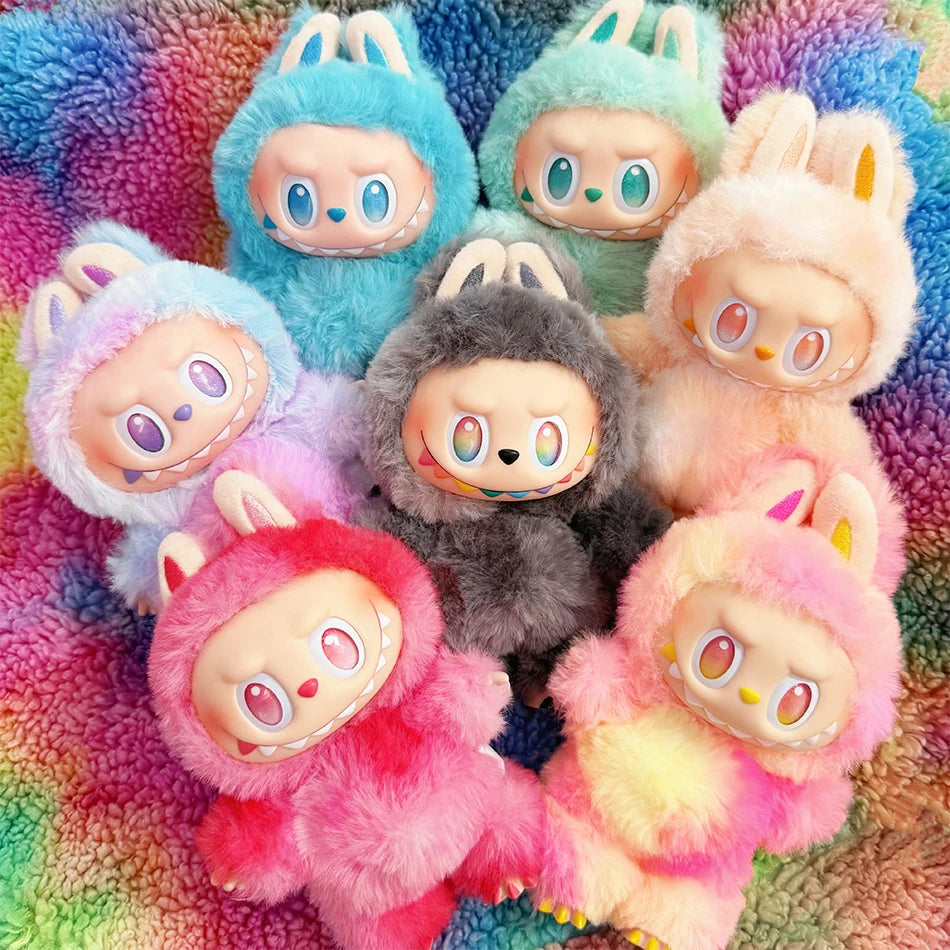 For Labubu Series Blind Box Anime Figure Pendant Flocking Model Toy Kawaii Monster Replica Keychain Toy Christmas Gifts