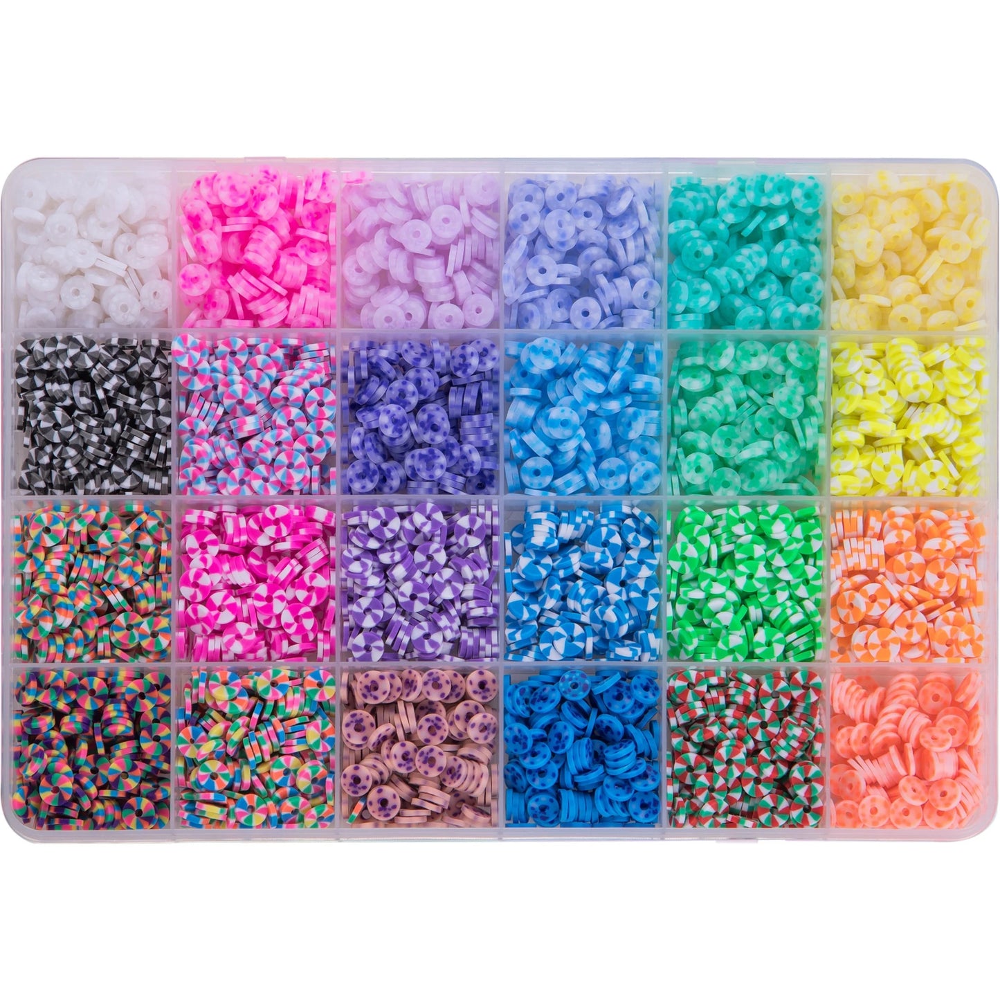 6MM Polymer Clay Beads Set Rainbow Color Flat Chip Beads For Bracelet Necklce Making Letter Beads Accessories Kit DIY