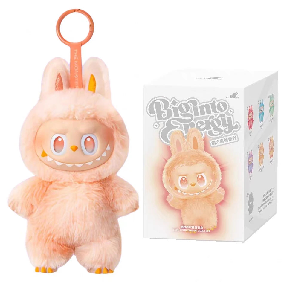 For Labubu Series Blind Box Anime Figure Pendant Flocking Model Toy Kawaii Monster Replica Keychain Toy Christmas Gifts