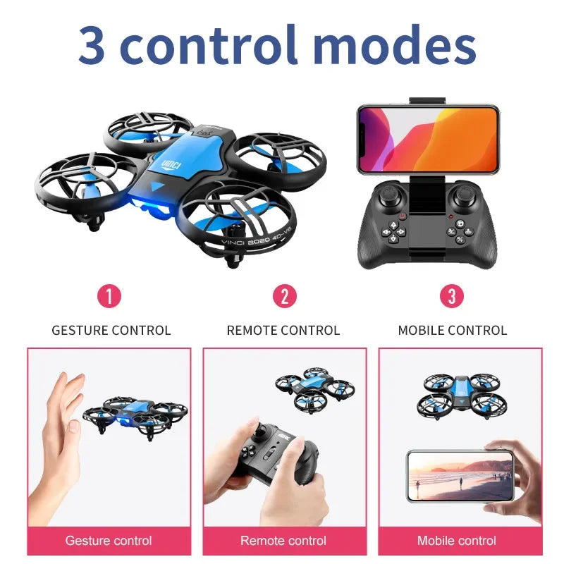 V8 New Mini 4K HD 1080P Wide - Angle WiFi FPV RC Drone with Height - Keep Function Ideal Kids Toys 4DRC