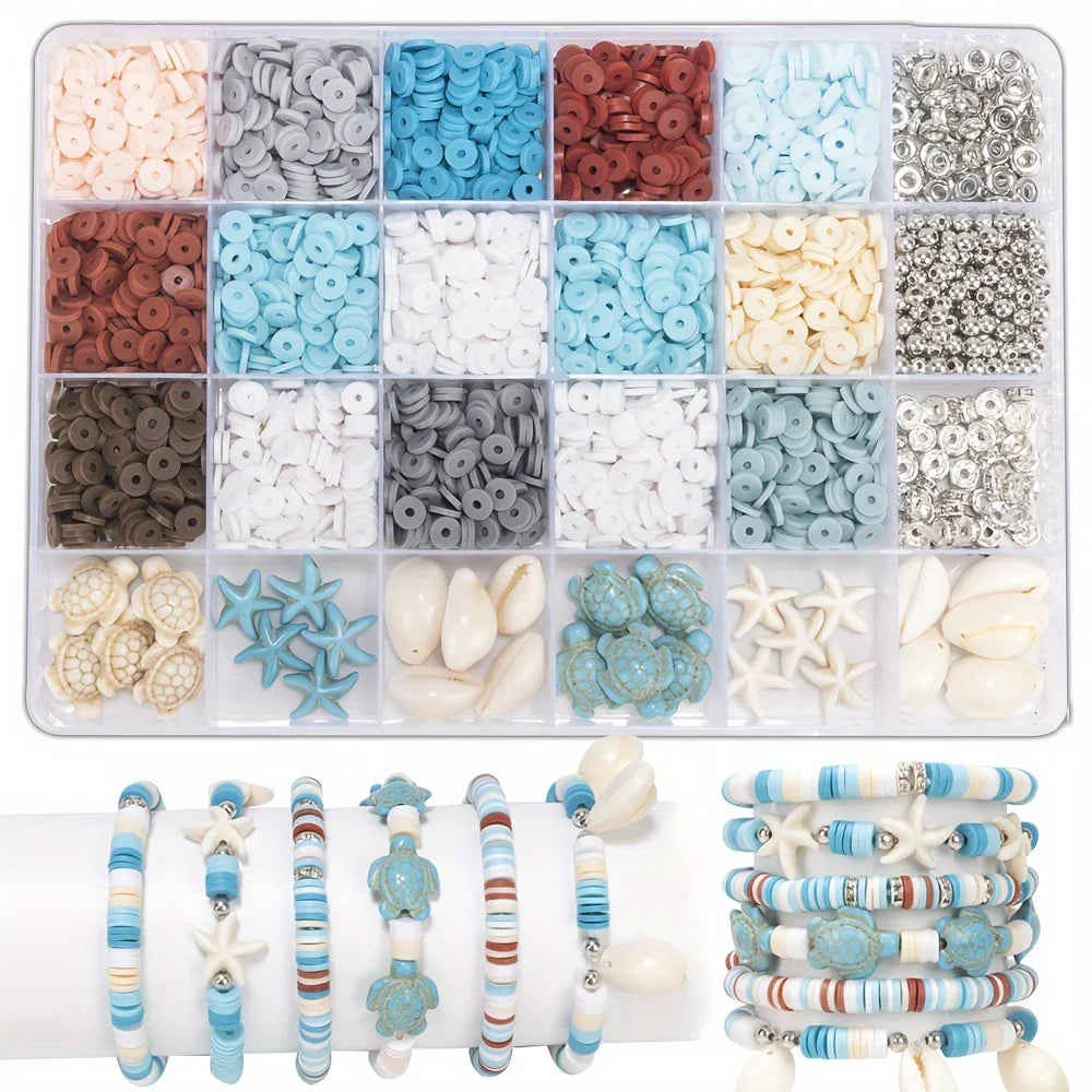 6MM Polymer Clay Beads Set Rainbow Color Flat Chip Beads For Bracelet Necklce Making Letter Beads Accessories Kit DIY