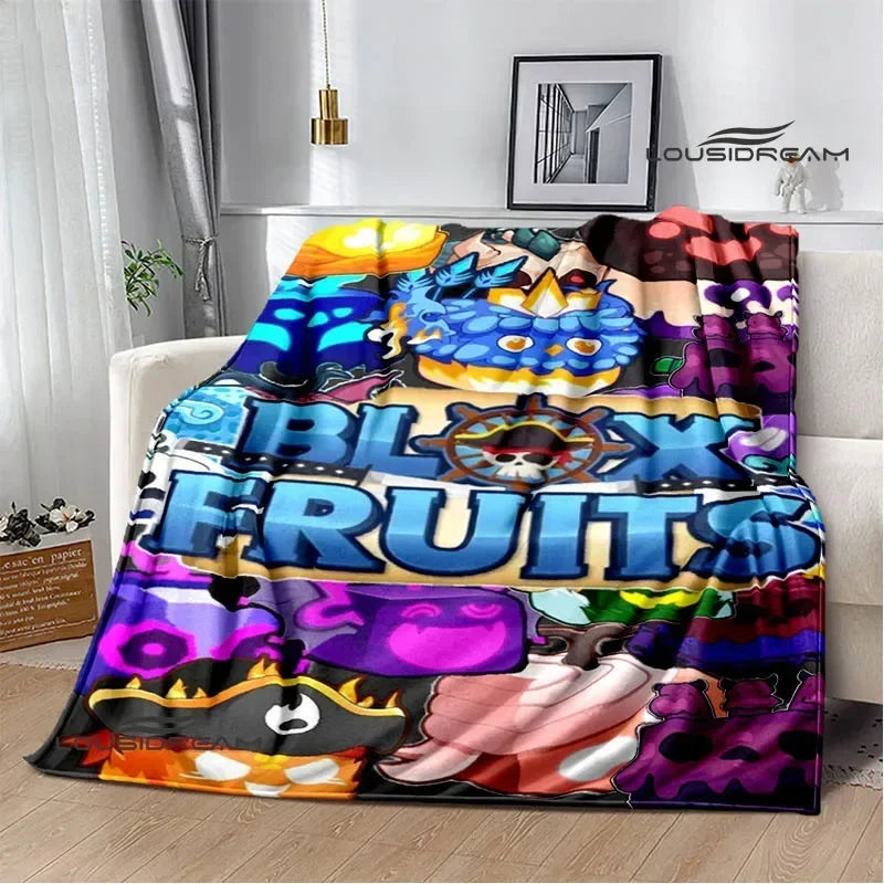 3D game B-blox fruits printed blankets children's warm blanket soft and comfortable blanket home travel blanket birthday gift
