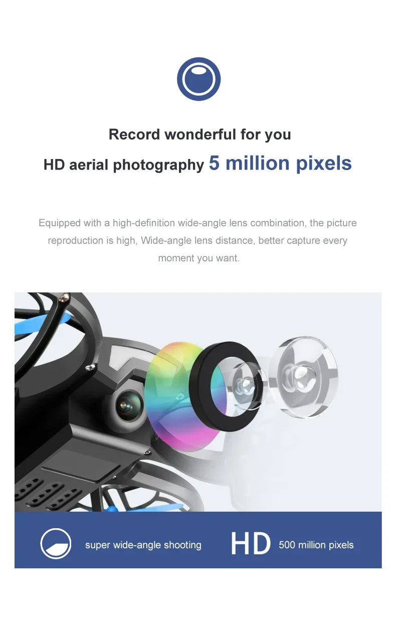 V8 New Mini 4K HD 1080P Wide - Angle WiFi FPV RC Drone with Height - Keep Function Ideal Kids Toys 4DRC