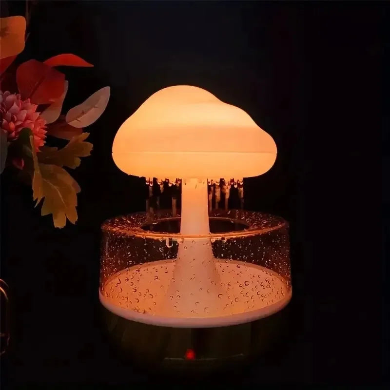 Rainy day humidifier, colorful mushroom cloud aromatherapy humidifier, desktop fountain, bedside sleep, relaxation, adult gift