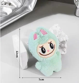 For Labubu Series Blind Box Anime Figure Pendant Flocking Model Toy Kawaii Monster Replica Keychain Toy Christmas Gifts