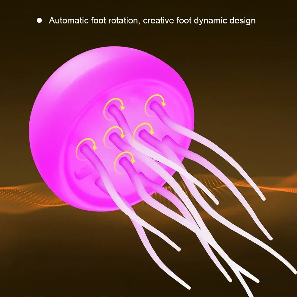 Cartoon Dancing Jellyfish Night Light RGB Gradient Cute Jellyfish Bedside Lamp Voice Control Type-C Charging LED Night Lamp