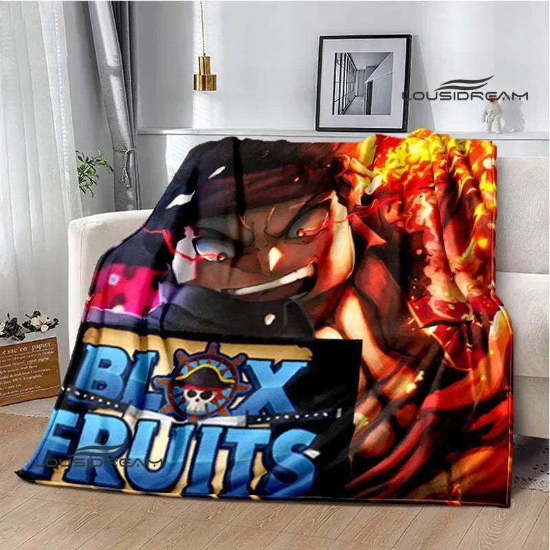 3D game B-blox fruits printed blankets children's warm blanket soft and comfortable blanket home travel blanket birthday gift