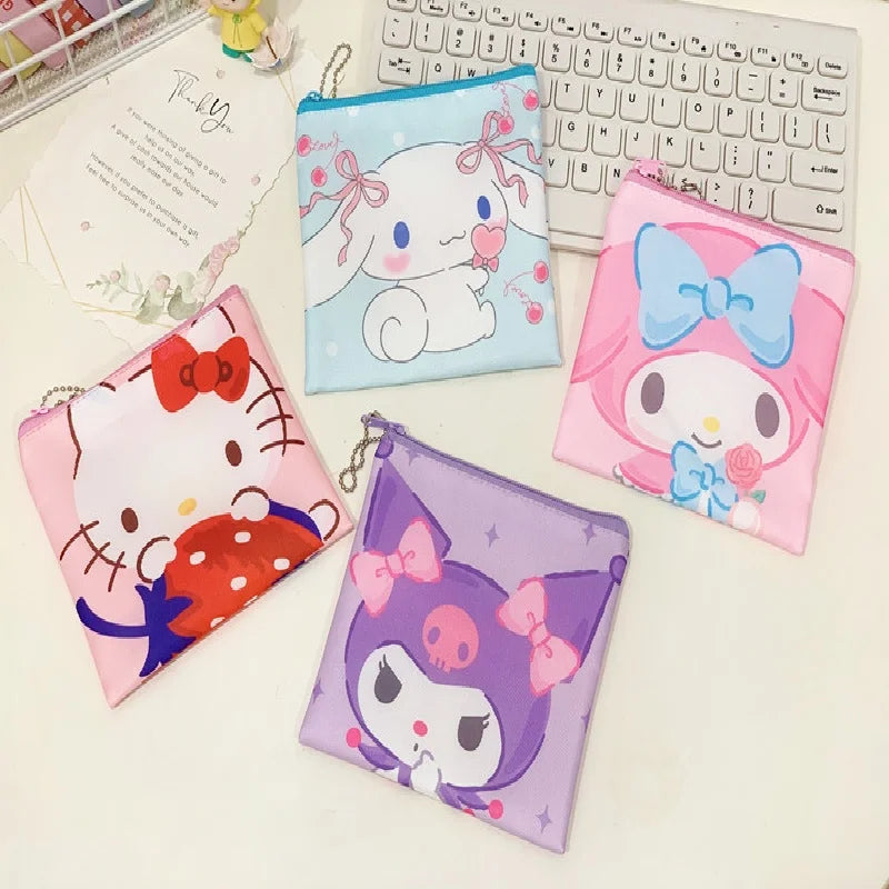 My Melody Sanrio Reusable Tote Bag Kuromi Portable Grocery Shopping Bag Hello Kitty Cinnamoroll Eco-Friendly Bag Be Folded