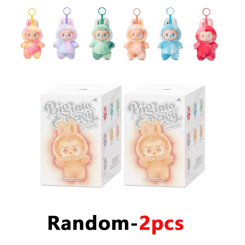 For Labubu Series Blind Box Anime Figure Pendant Flocking Model Toy Kawaii Monster Replica Keychain Toy Christmas Gifts