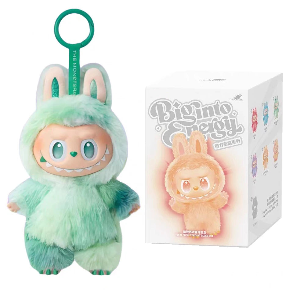 For Labubu Series Blind Box Anime Figure Pendant Flocking Model Toy Kawaii Monster Replica Keychain Toy Christmas Gifts