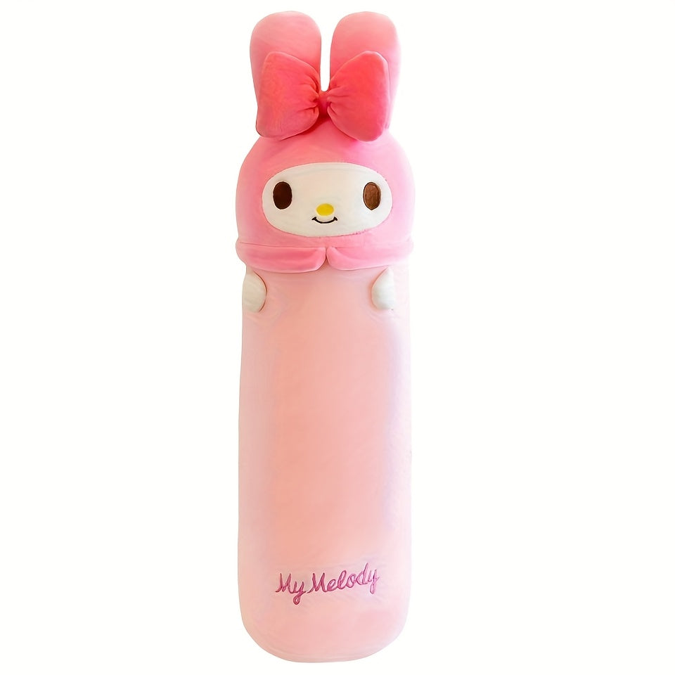 Sanrio for hello kitty Plush Pillow - Cute Cylindrical Design with "for Hello Kitty" Script, Pink & White, Soft Polyester Fabric, Perfect for Office or Home Relaxation, Office Pillow|Playful Design|Durable Plush