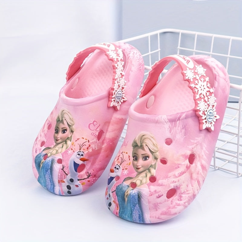 Disney Princess Elsa Girls' Summer Garden Slippers with Soft Sole and Headband, Wading Shoes, Sandals, Beach Slides for Youngsters, Suitable for Easter, Valentine's Day, Birthdays, Family, Friends, or Special Others