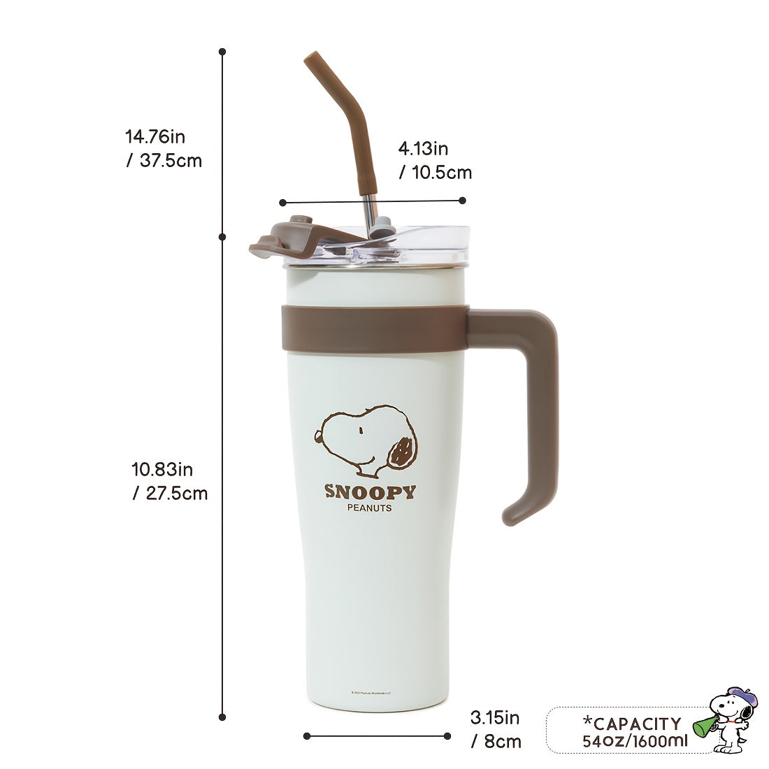MINISO Snoopy Collection Steel Tumbler with Straw