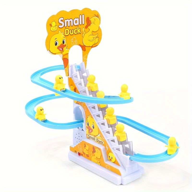 [Customers' Top Choice]6 Ducklings Stair Climbing Toys, Electric Slide Yellow Ducklings Toys, Boys and Girls Toys, Holiday Gifts, Lights and Music Toys Easter Gifts Halloween Christmas Gifts for winter